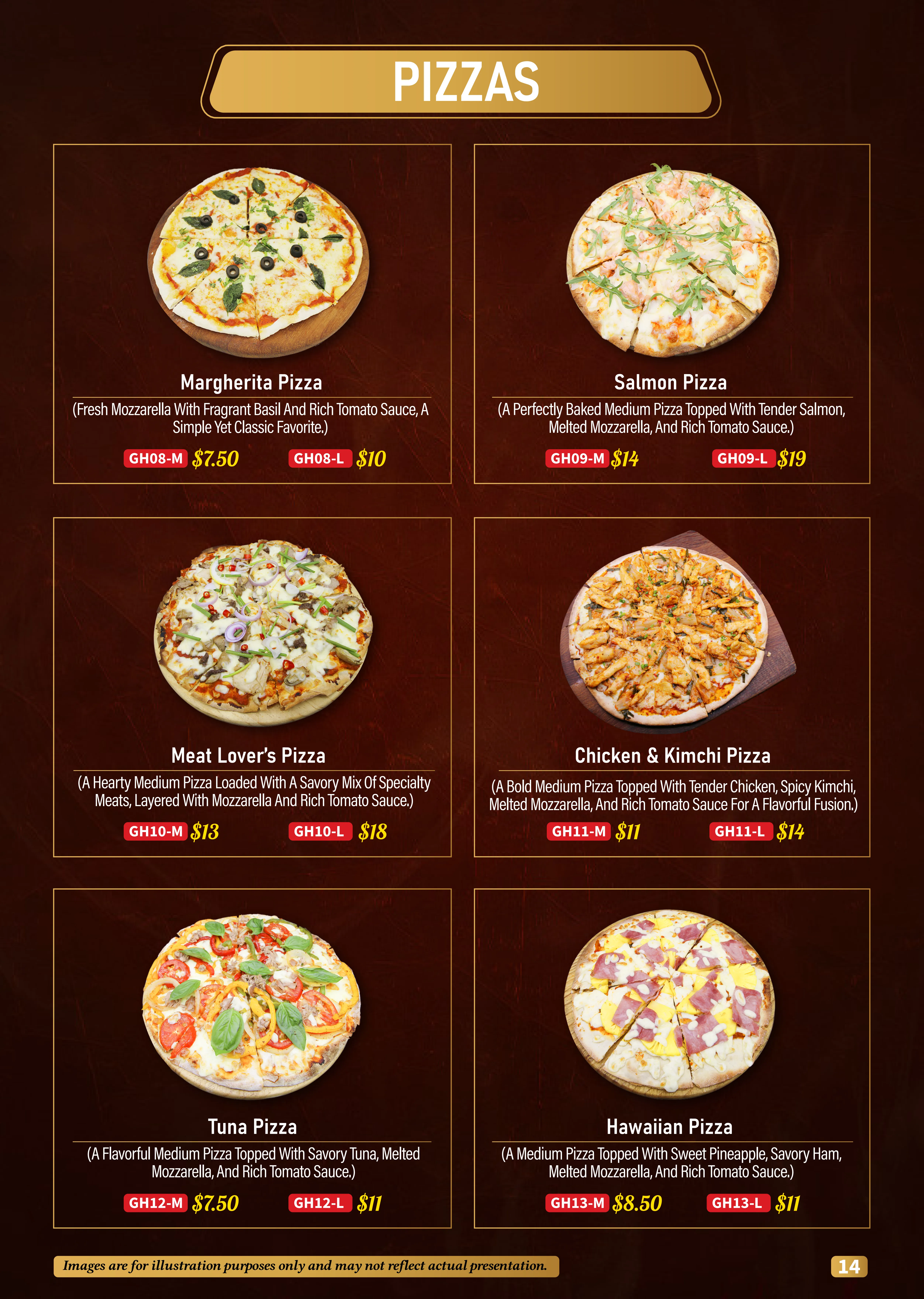 Pizza Selection Menu 2